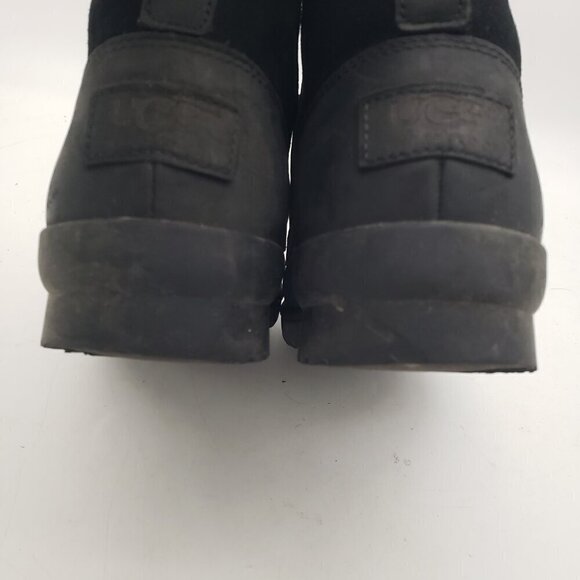 UGG Heather Black Leather Sheep Wool Waterproof Duck Boots Womens 7.5 - Picture 11 of 12